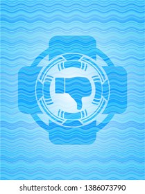 dislike icon inside water wave representation badge.