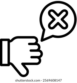 Dislike Icon Line Vector Illustration