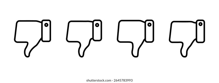 Dislike icon logo design. dislike sign and symbol. Hand with thumb down