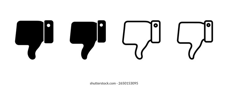 Dislike icon logo design. dislike sign and symbol. Hand with thumb down