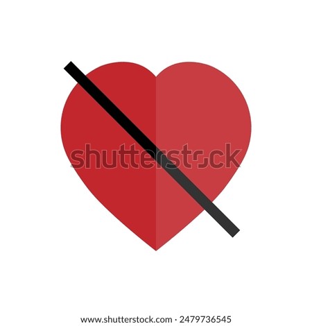 Dislike Icon. No Love. Hate Symbol. 