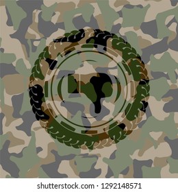 dislike icon on camo texture