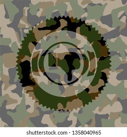 dislike icon on camo texture