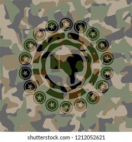  dislike icon on camouflage pattern