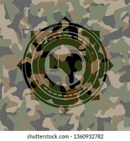 dislike icon on camouflage pattern