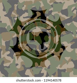 dislike icon on camouflaged pattern