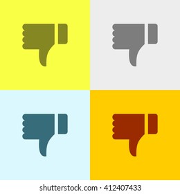 Dislike Icon on Four Different Backgrounds. Eps-10.
