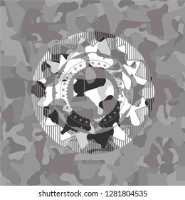 dislike icon on grey camo pattern
