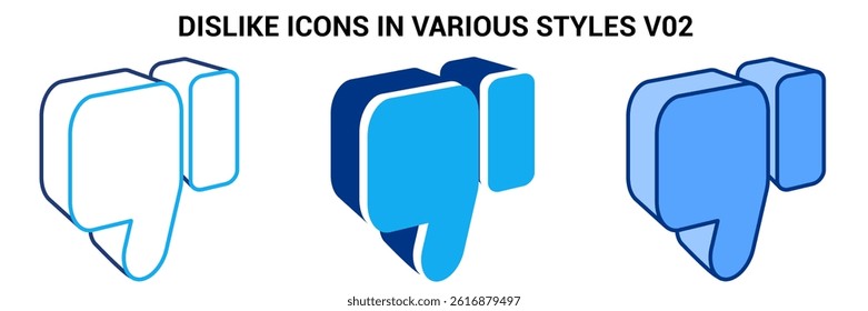Dislike icon represented by Simple Dislike icon Blue, Dualline, Dualtone style.