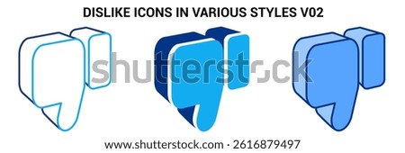 Dislike icon represented by Simple Dislike icon Blue, Dualline, Dualtone style.