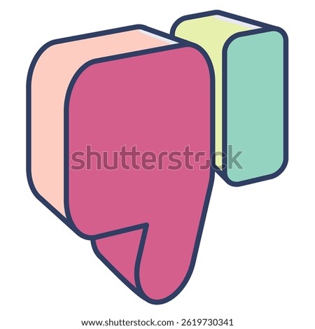 Dislike icon represented by Simple Dislike icon Lineal Color style.