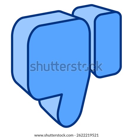 Dislike icon represented by Simple Dislike icon Blue style.