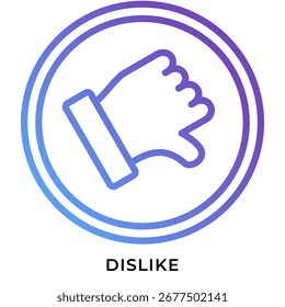 Dislike Icon – Thumbs Down in Circle for Negative Feedback and Social Media Reaction