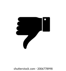 No me gusta el icono. Símbolo y signo de abajo. No me gusta la mano