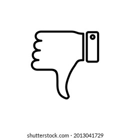 No me gusta el icono. Símbolo y signo de abajo. No me gusta la mano