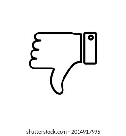 No me gusta el icono. Símbolo y signo de abajo. No me gusta la mano
