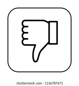 Dislike Icon. Thumbs Down Icon. Social Media feedback concept. Editable stroke. Simple flat line icons.