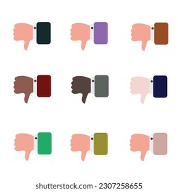 Icono de no gusto con varios colores