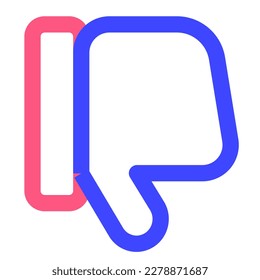 Dislike icon vector design color line style