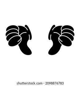 Dislike icon vector. hand like, hand thumb down icon. Cute thumbs down sign. Isolated on a blank background which can be edited and changed colors.