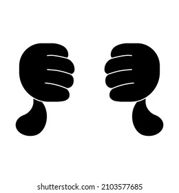 No le gusta el vector de iconos. como, icono de abajo con el dedo pulgar de la mano. Señal de los pulgares hacia abajo. Aislado en un fondo en blanco que se puede editar y cambiar de color.