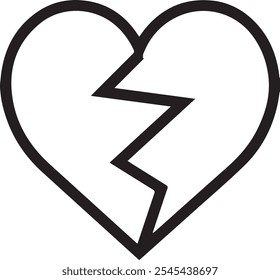 Dislike icon vector heart break icon eps file