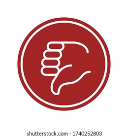Ilustración vectorial de icono de disgusto aislada en blanco
