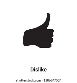 Dislike icon vector isolated on white background, logo concept of Dislike sign on transparent background, filled black symbol