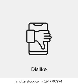 dislike icon vector. Linear style sign for mobile concept and web design. dislike symbol illustration. Pixel vector graphics - Vector.