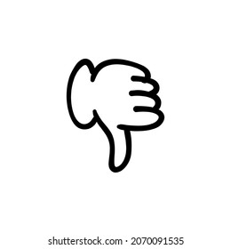 dislike icon in vector. Logotype - Doodle