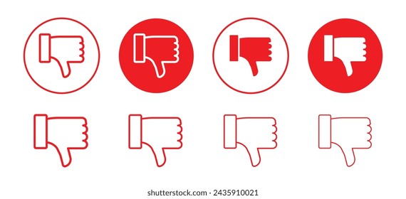 Dislike icon vector set collection for web