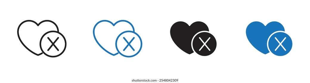 Dislike icon Vector set outline