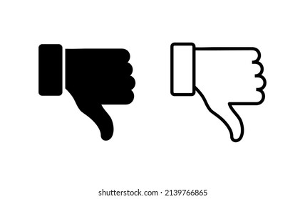 No le gusta el vector de iconos. no me gusta el signo y el símbolo. Mano abajo