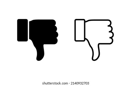 Anders Icon-Vektorgrafik. Zeichen und Symbol nicht mögen. Hand mit Daumen nach unten