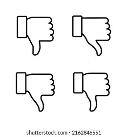 Dislike Icon Vector. Dislike Sign And Symbol. Hand With Thumb Down