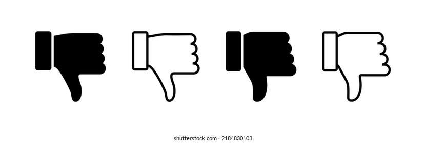 Dislike Icon Vector. Dislike Sign And Symbol. Hand With Thumb Down