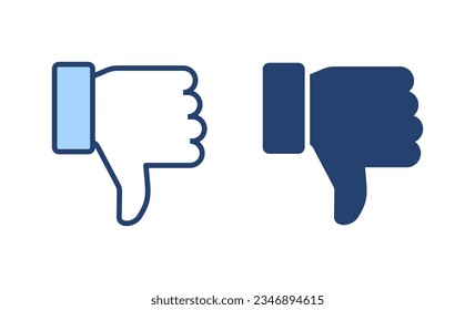 Dislike icon vector. dislike sign and symbol. Hand with thumb down