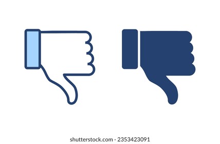 Dislike icon vector. dislike sign and symbol. Hand with thumb down