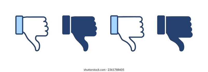 Dislike icon vector. dislike sign and symbol. Hand with thumb down
