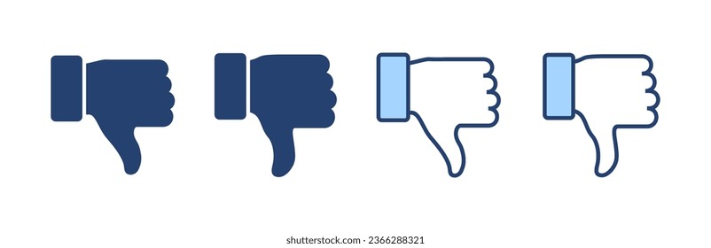 Dislike icon vector. dislike sign and symbol. Hand with thumb down