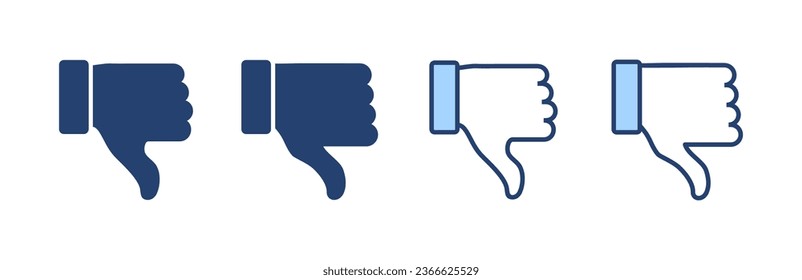 No le gusta el vector de iconos. no me gusta el signo y el símbolo. Mano abajo