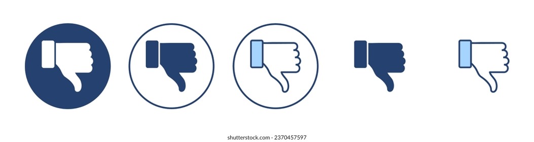 No le gusta el vector de iconos. no me gusta el signo y el símbolo. Mano abajo
