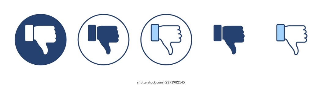Dislike icon vector. dislike sign and symbol. Hand with thumb down