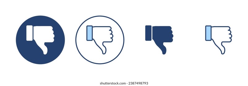 Dislike icon vector. dislike sign and symbol. Hand with thumb down