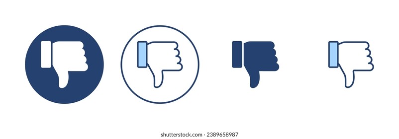 Dislike icon vector. dislike sign and symbol. Hand with thumb down