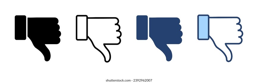 Dislike icon vector. dislike sign and symbol. Hand with thumb down