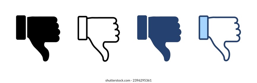 Dislike icon vector. dislike sign and symbol. Hand with thumb down