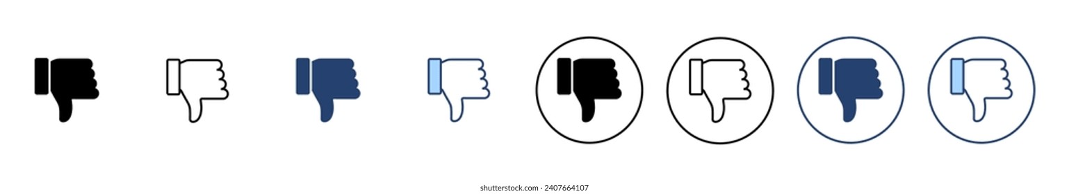 Dislike icon vector. dislike sign and symbol. Hand with thumb down