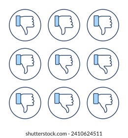 Dislike icon vector. dislike sign and symbol. Hand with thumb down
