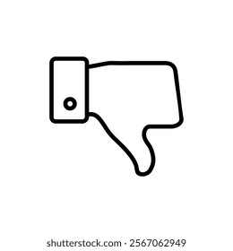 Dislike icon vector. dislike sign and symbol. Hand with thumb down